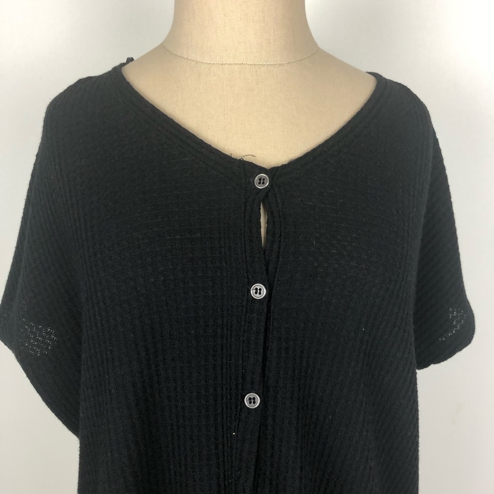 Style & Co Black Waffle-Style T-shirt S - Picture 4 of 4
